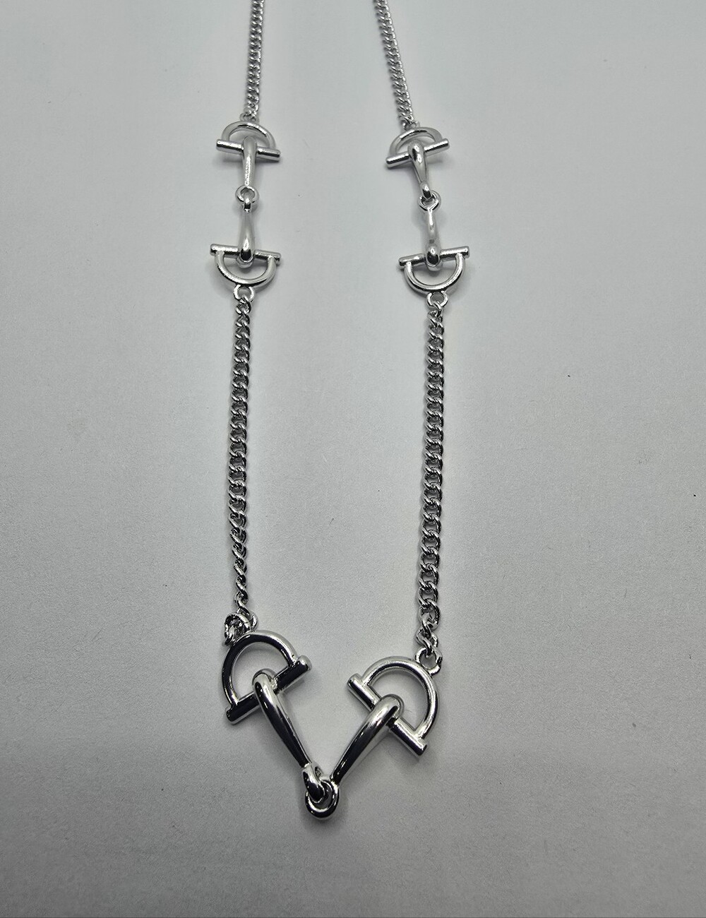 Gucci Horse Bit Silver Station Necklace